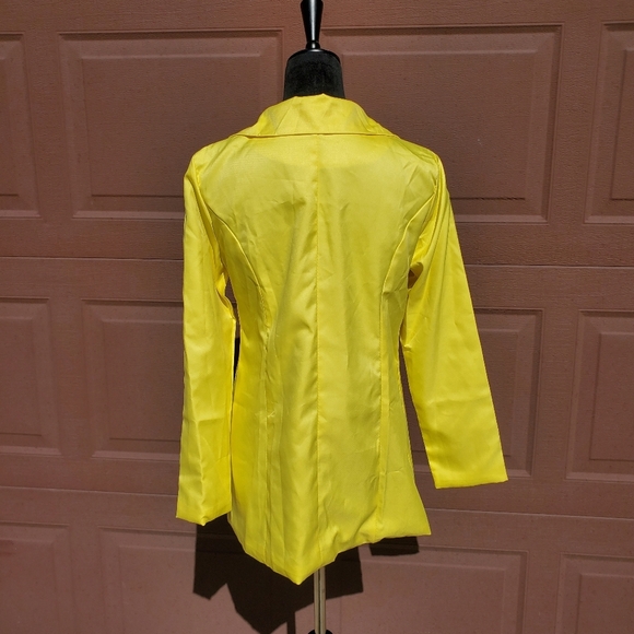 Yellow Oversized Open Front Blazer Jacket Women's Size Small NWOT - Picture 12 of 14